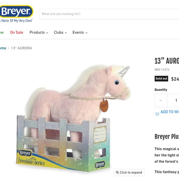 Breyer Plush 13" Aurora Pink Unicorn Summer 2021 Collection Plush Stuffed Animal - Picture 2 of 15